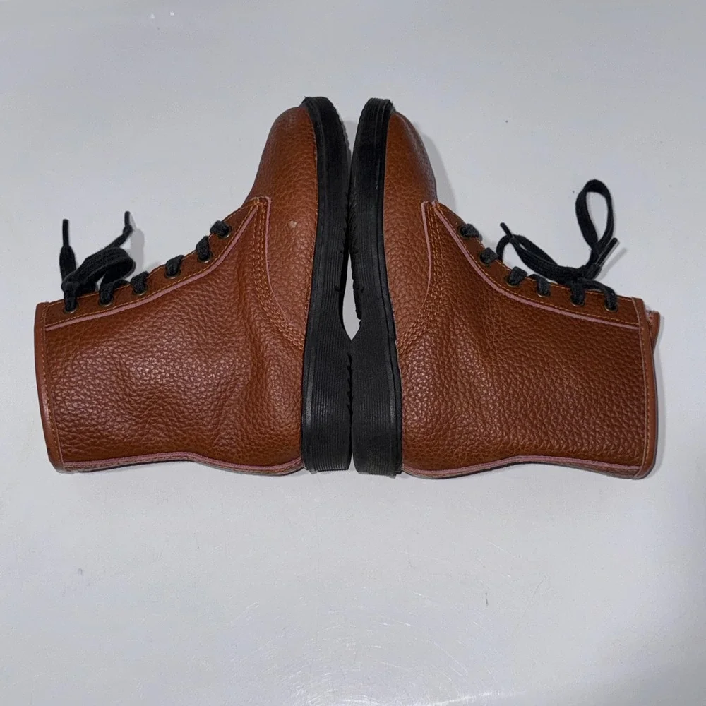 Monkey Feet Combat‎ Boots Kids 4-5Y Brown Excellent Leather Side Zip Pebbled 10